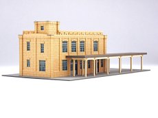 画像6: 駅舎シリーズ25： 1/150“地方駅舎/高畠駅タイプ” ペーパーモデルキット (6)