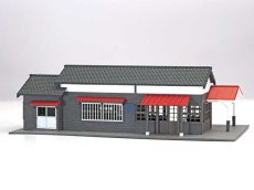 画像9: 駅舎シリーズ43： 1/150“地方駅舎/和銅黒谷駅タイプ“ ペーパーモデルキット (9)