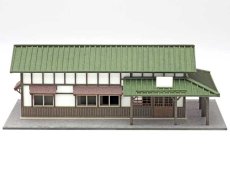 画像10: 駅舎シリーズ09： 1/150“地方駅舎/信濃川田駅タイプ” ペーパーモデルキット (10)