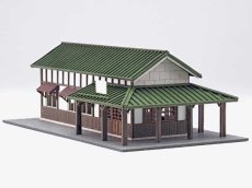 画像2: 駅舎シリーズ09： 1/150“地方駅舎/信濃川田駅タイプ” ペーパーモデルキット (2)