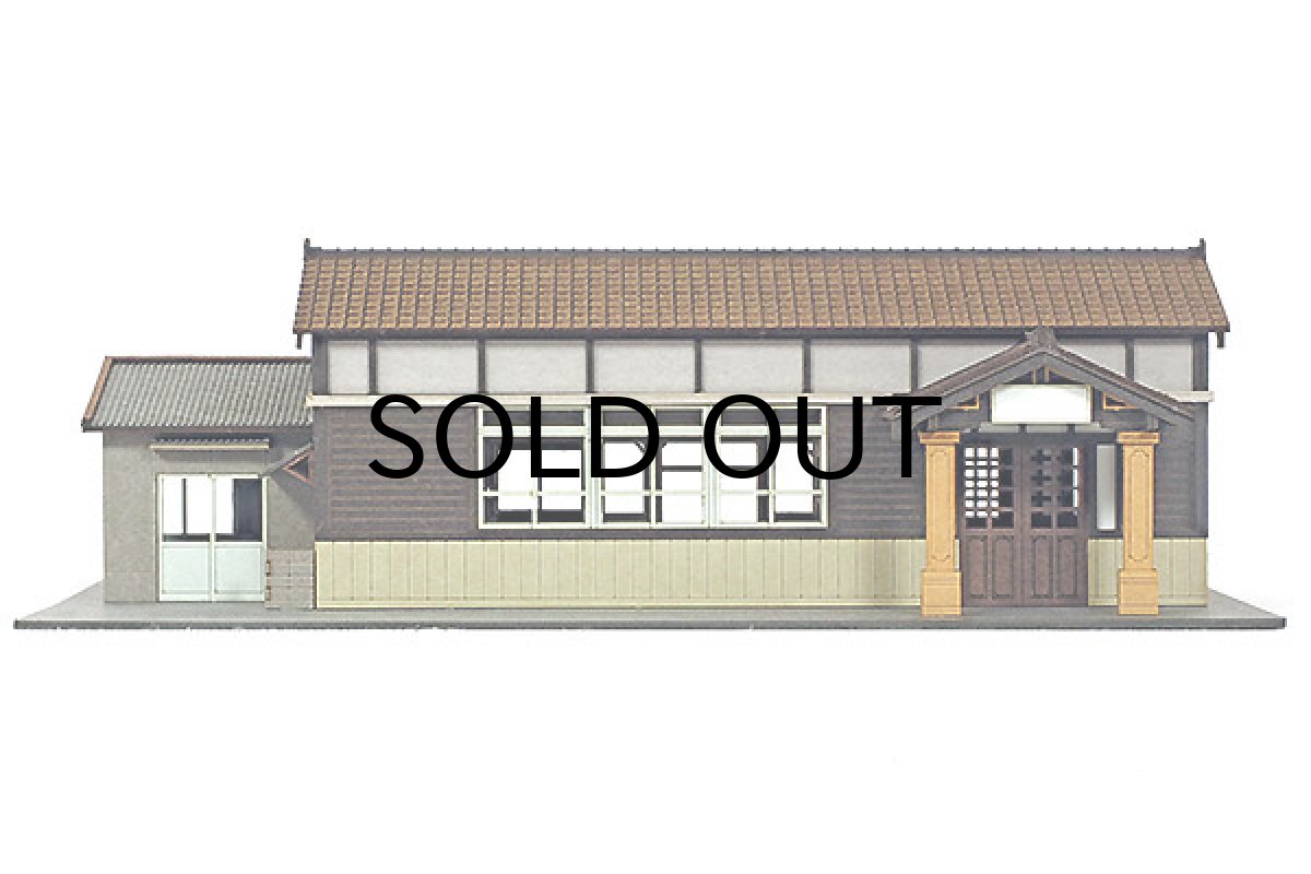 画像4: 駅舎シリーズ10： 1/150“地方駅舎/木造駅舎” ペーパーモデルキット  (4)