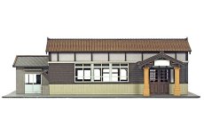 画像4: 駅舎シリーズ10： 1/150“地方駅舎/木造駅舎” ペーパーモデルキット (4)