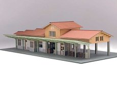 画像25: 【再入荷】 駅舎シリーズ36： 1/150“地方駅舎/上長瀞駅タイプ” ペーパーモデルキット (25)